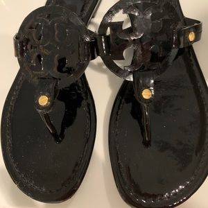 Tory Burch Patent Miller Sandals Black